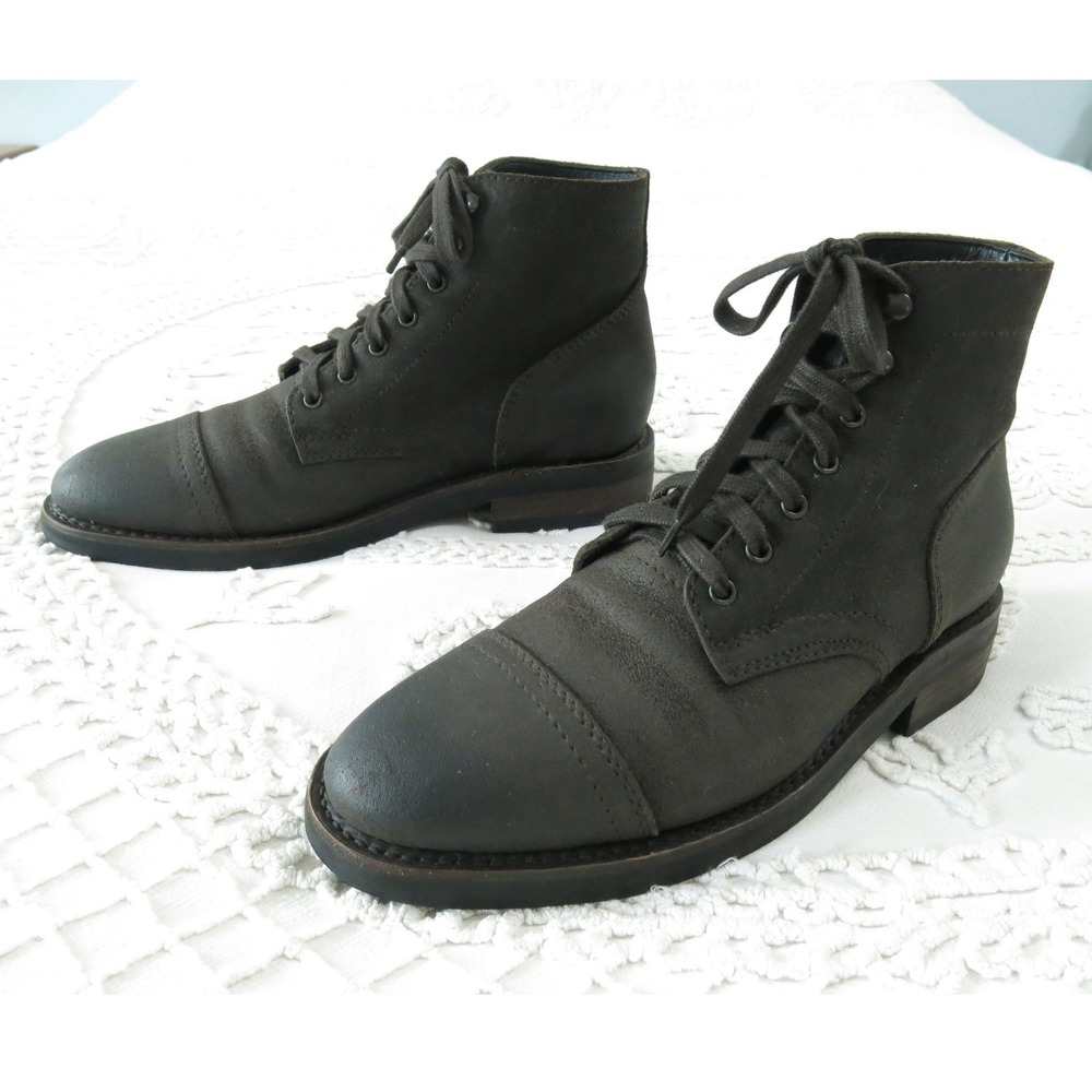Thursday Boot Co Captain Lace Up Cap Toe Ankle Boots Mens 7.5 Dark Grey